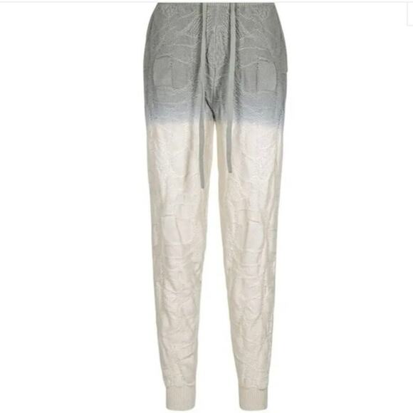 NWT Twenty Montreal Womens Crossover Knit Gradient Joggers Gray / Cream Sz Small - Picture 12 of 12